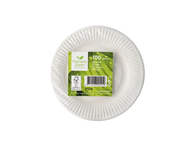 Bord IEZZY Ø180mm karton 100 stuks wit