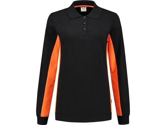 Tricorp 302002 Bicolor dames polosweater, zwart/oranje, maat 2XL, per