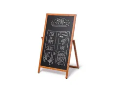 Krijtstoepbord Houten A-Bord Flip 55x105cm Lichtbruin