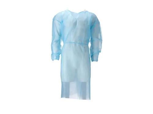 Pp Non Woven Isolatieschort Blauw Latex Vrij Regular Weight 100 Stuks