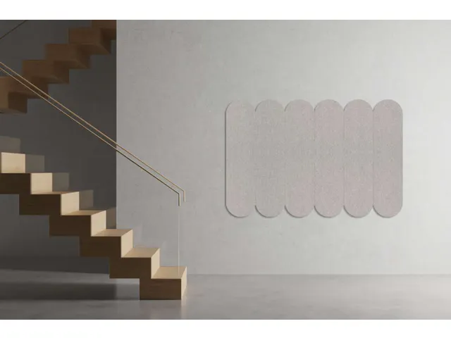 Akoestische PET-vilt ovale stroken lichtgrijs 30x120cm 6 stuks
