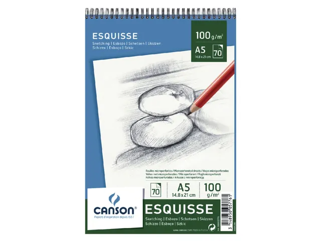 Schetspapier Canson Graduate Sketch 40vel 96gr A5 natuurlijk wit