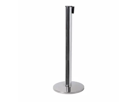 Afzetpaal Flexi Chroom met 2.7 meter Trekband Zwart