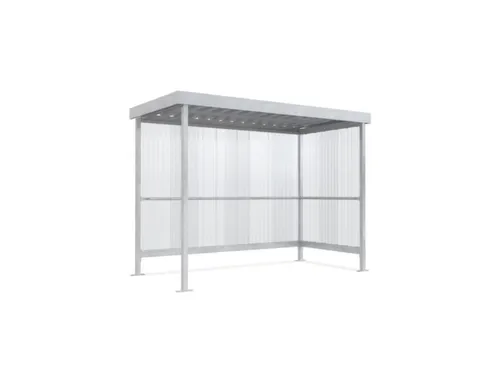 Rokersoverkapping 2360x2960x1580mm polycarbonaat 1 zij-en achterwand