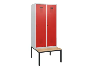 locker met bank,HxBxD 1950x800x815mm,2vak,vak B 400mm,cilinderslot - 2