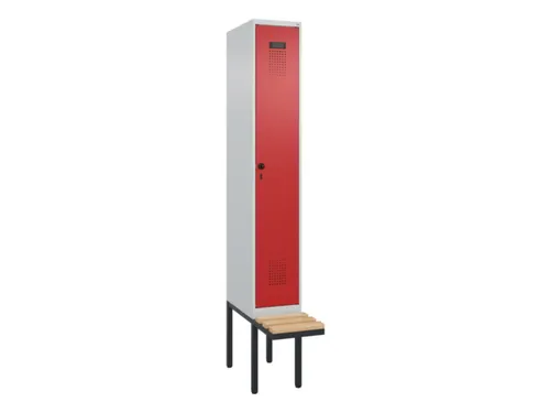 locker met bank,HxBxD 2120x300x815mm,1vak,vak B 300mm,draaigrendel