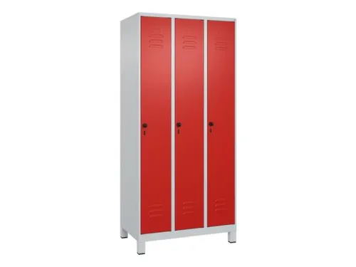 locker,HxBxD 1950x900x500mm,3vak,vak B 300mm,draaigrendel,voeten