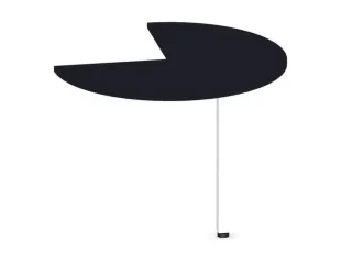 aanbouwtafel,i.h.v.,HxØ 720-840x1000mm,driekwartrond,CC-zwart - 1