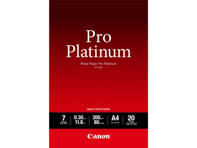 Papier photo Canon 2768B016 Brillant Pt-101 A4 Noir 20 feuilles