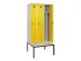 locker met bank,voor scheiding van kleding,HxBxD 2120x900x815mm,3vak