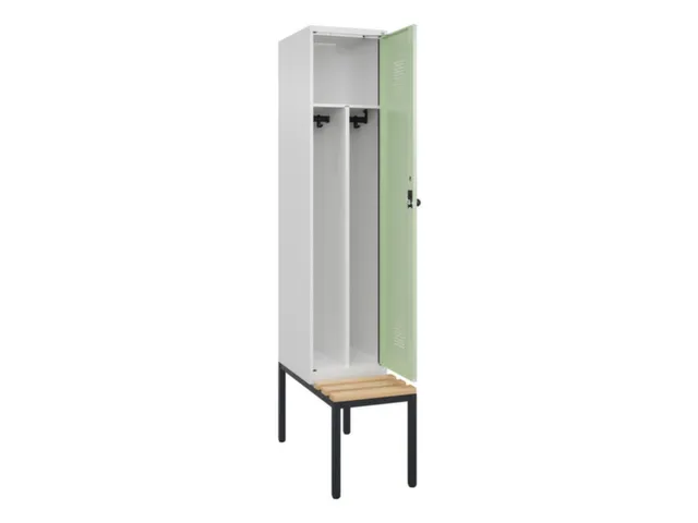 locker met bank,voor scheiding van kleding,HxBxD 2120x400x815mm,1vak