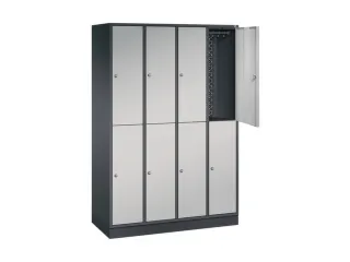 Dubbeldekse garderobekast,HxBxD 1950x1220x500mm,4x2vak.,vak B 260mm - 1