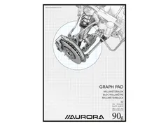 Millimeterblok Aurora A3 50 vel 90 gram blauw