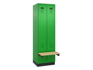 locker met bank,HxBxD 1950x600x815mm,2vak,vak B 300mm,cilinderslot - 2