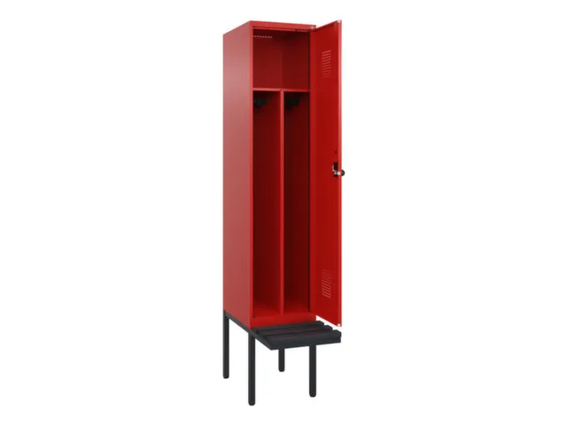 locker met bank,voor scheiding van kleding,HxBxD 2120x400x815mm,1vak