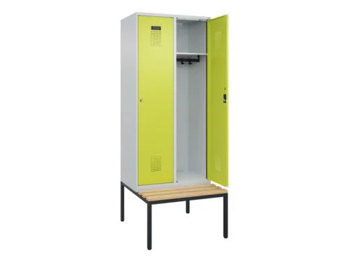 locker met bank,HxBxD 2120x800x815mm,2vak,vak B 400mm,cilinderslot