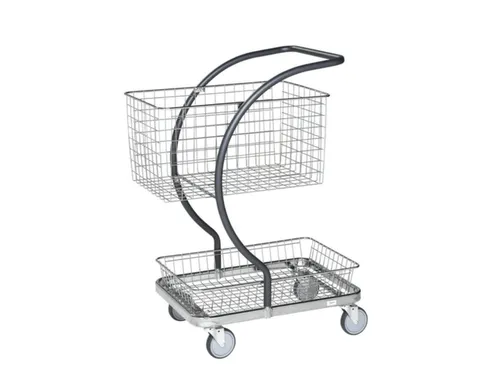korfwagen,draagverm. 120kg,2etage(s),laadvl. LxB 595x360mm,staaletage
