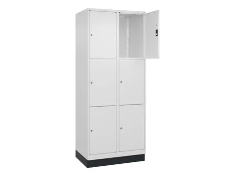lockerkast,HxBxD 1950x800x500mm,2x3vakken,vak B 400mm,cil.-slot,sokkel