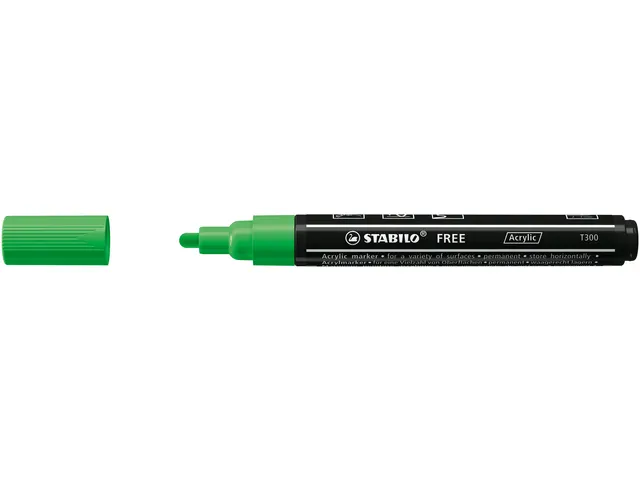 Acrylmarker STABILO Free Acrylic T300 bladgroen 2-3mm