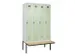 armoire vestiaire avec banc noir et blanc,HxlxP 2120x1200x815mm
