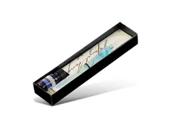 Set de calligraphie Standardgraph bleu avec plume en verre et encrier