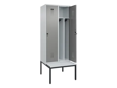 locker met bank,voor scheiding van kleding,HxBxD 2120x800x815mm,2vak