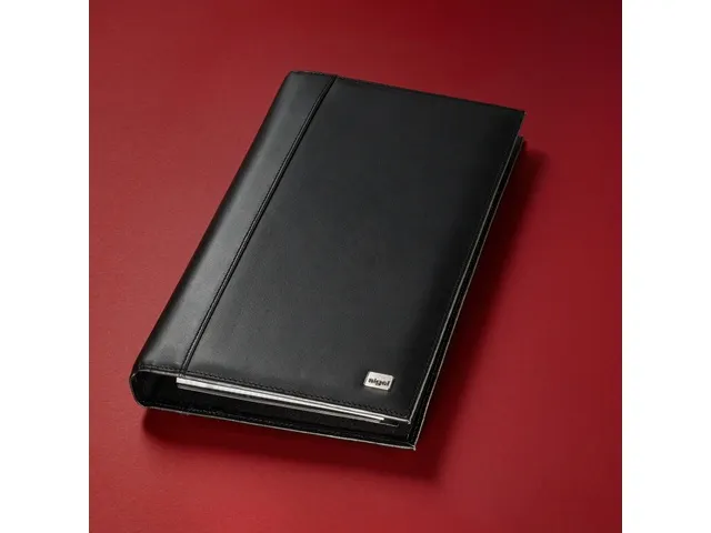 Visitekaartringband Sigel Torino leer zwart 90x58mm 160 kaartjes