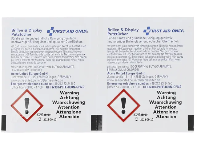 Brillendoekjes First Aid Only pak 50 stuks