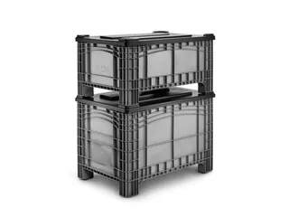 oplegdeksel,PE,v. container met grote capaciteit,BxD 1200x800mm,grijs - 3