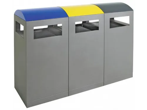 Afvalverzamelstation Niet-Brandbaar 3X90 Liter 1050X1350X450Mm Grijs