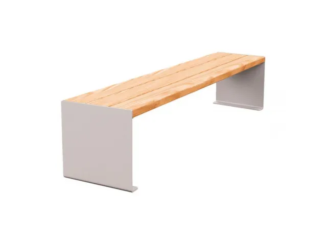 Banc d'extérieur L1800mm 3 lattes chêne clair/RAL7044