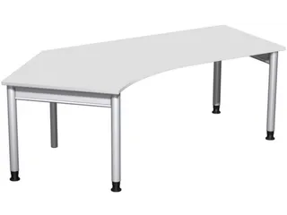 In hoogte verstelbaar hoekbureau 680-820x2166x1130mm lichtgrijs zilver - 1