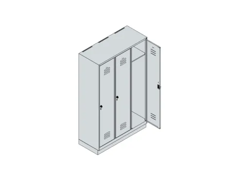 locker,HxBxD 1950x1200x500mm,3vak,vak B 400mm,cil.-slot,sokkel
