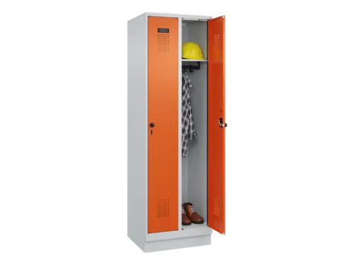 locker,HxBxD 1950x600x500mm,2vak,vak B 300mm,draaigrendel,sokkel