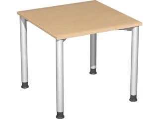 Bureau 4-Poot Hxbxd 680-800X800X800Mm Ronde Buis Beuken - 1