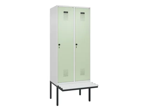 locker met bank,voor scheiding van kleding,HxBxD 2120x800x815mm,2vak