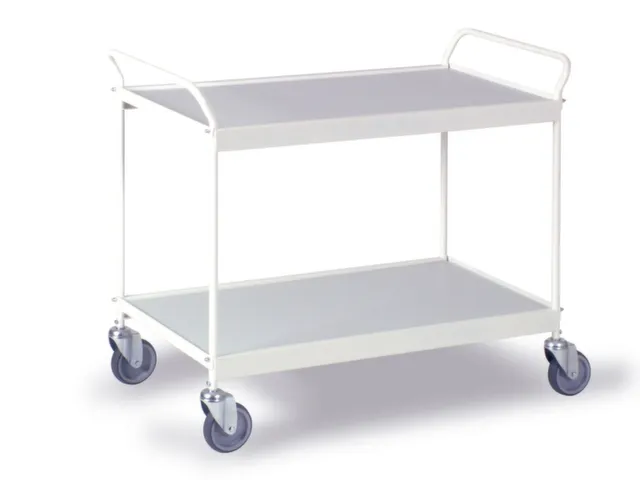 Tafelwagen Draagverm. 150kg Laadvl. Lxb 990x500mm 2 Etages Puurwit