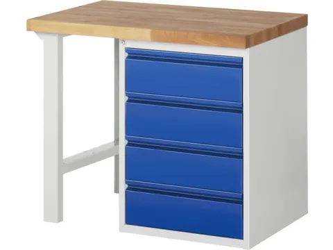 établi RAL7035/RAL5010 HxlxP 890x1000x700mm plateau hêtre force 1000