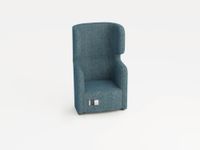 fauteuil 1-zits geluidabsorberend stof lichtblauw HxBxD 1330x860x760mm