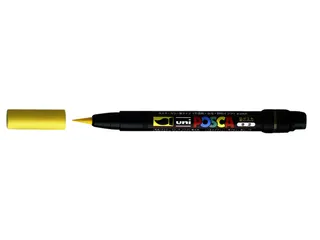 Brushverfstift Posca PCF350 Penseelpunt 1-10mm Geel - 2