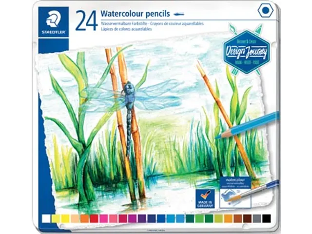 Crayon aquarelle Boîte métallique 24 crayons