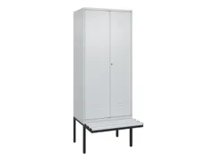 PBM-locker met bank,HxBxD 2120x800x815mm,2vak,vak B 400mm,cil.-slot