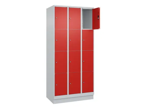 lockerkast,HxBxD 1950x900x500mm,3x4vakken,vak B 300mm,cil.-slot,sokkel