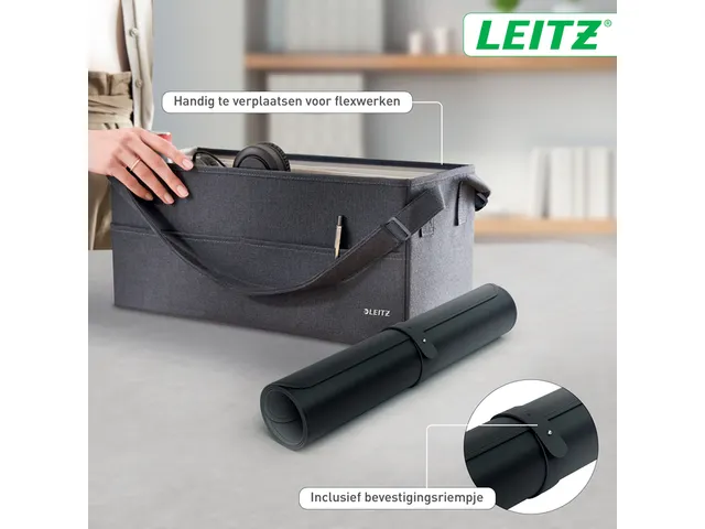 Bureau-onderlegger Leitz 80x40cm oprolbaar zwart