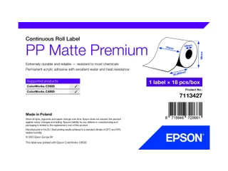 Epson 7113427, Wit, Zelfklevend printerlabel, Doorlopend etiket, Rol, - 1