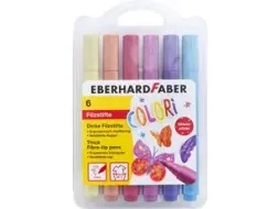 Viltstiften EFA Jumbo 2mm 6 glitter kleuren in kunststof etui