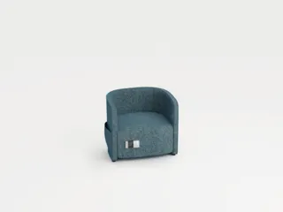 fauteuil,1-zits,stof lichtblauw,HxBxD 760x860x760mm,stekkerdoos,2xUSB - 1