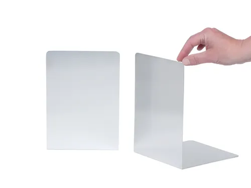 Boekensteun MAUL aluminium 16x15x21cm set 2 zilver
