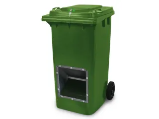 verrijdbare zoutbak,afsluitbaar,240l,HxBxD 1075x580x730mm,HDPE,groen - 1