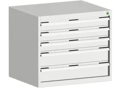 ladekast HxBxD 700x800x525mm 5laden romp RAL7035 front RAL7035
